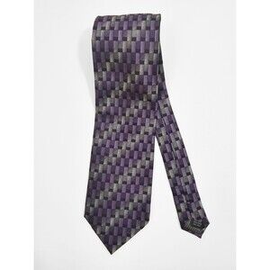 Valerio Garati Handmade Purple Gray Vintage 90s Y2K Silk Tie